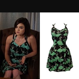 PLL Floral Black and Green Dress